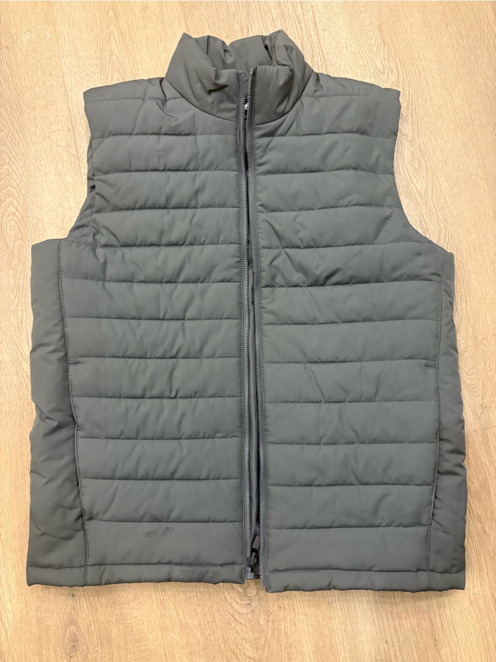 Lands' End Men's Quilted Hooded Puffer Vest - Dark Gray